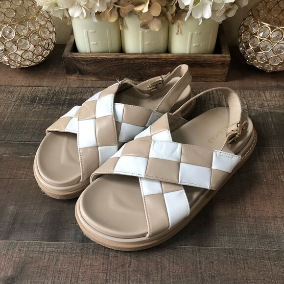 ALOHAS Marshmallow Scacchi Sandal in Tan and White 39 - Picture 5 of 12